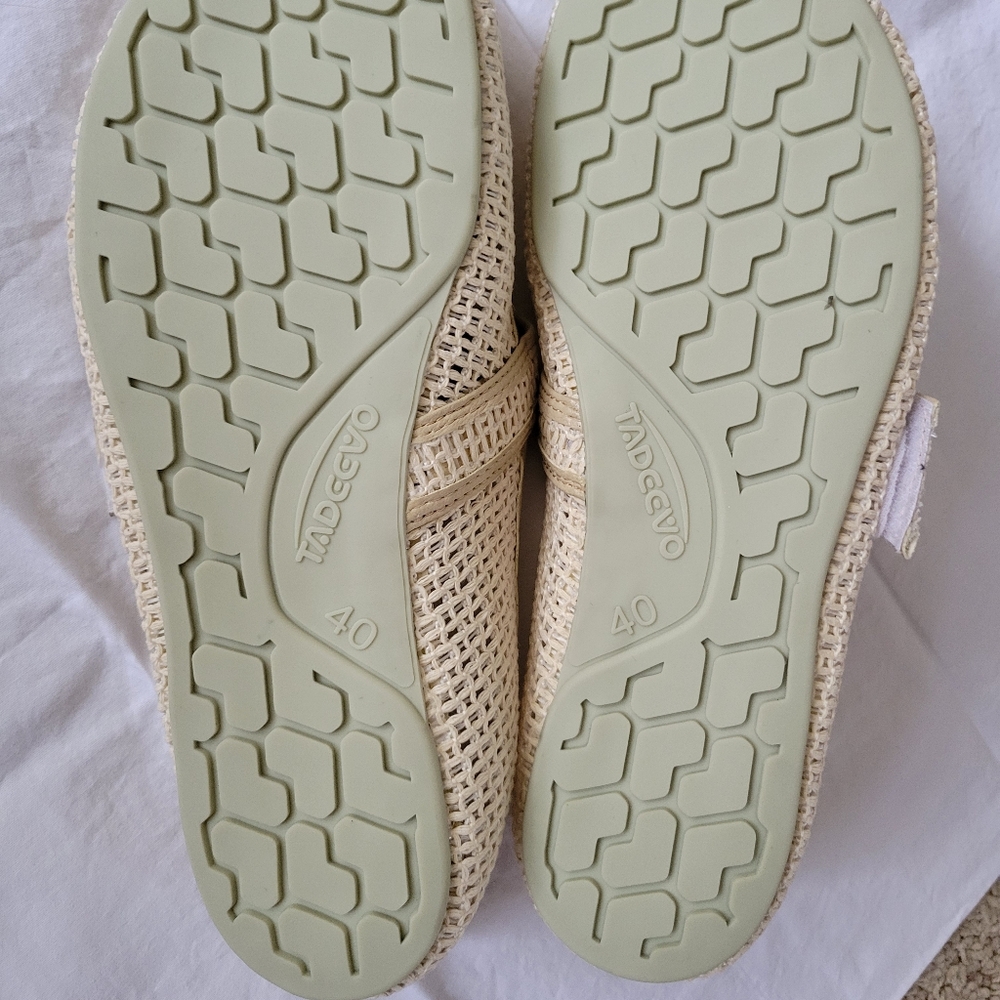 Tadeevo Ecru Mesh Ballet Flats Mary Jane's EU size 40 like new - Picture 2 of 3